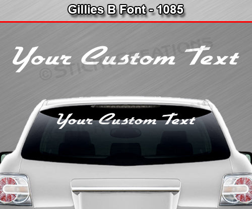 Gillies B Font #1085 - Custom Personalized Your Text Letters Windshield Window Vinyl Sticker Decal Graphic Banner 36"x4.25"+