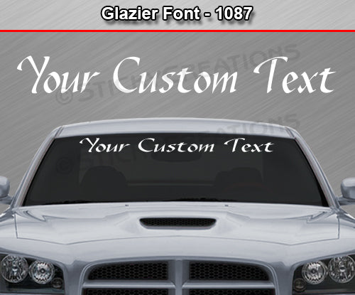 Glazier Font #1087 - Custom Personalized Your Text Letters Windshield Window Vinyl Sticker Decal Graphic Banner 36"x4.25"+