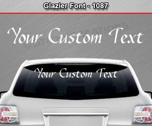 Glazier Font #1087 - Custom Personalized Your Text Letters Windshield Window Vinyl Sticker Decal Graphic Banner 36"x4.25"+