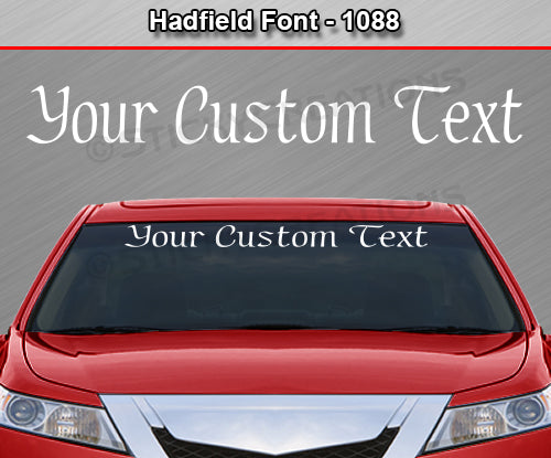 Hadfield Font #1088 - Custom Personalized Your Text Letters Windshield Window Vinyl Sticker Decal Graphic Banner 36"x4.25"+