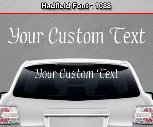 Hadfield Font #1088 - Custom Personalized Your Text Letters Windshield Window Vinyl Sticker Decal Graphic Banner 36"x4.25"+