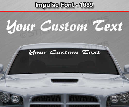 Impulse Font #1089 - Custom Personalized Your Text Letters Windshield Window Vinyl Sticker Decal Graphic Banner 36"x4.25"+