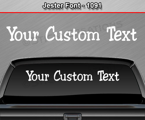 Jester Font #1091 - Custom Personalized Your Text Letters Windshield Window Vinyl Sticker Decal Graphic Banner 36"x4.25"+