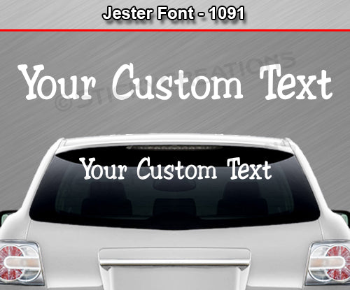 Jester Font #1091 - Custom Personalized Your Text Letters Windshield Window Vinyl Sticker Decal Graphic Banner 36"x4.25"+