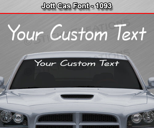 Jott Cas Font #1093 - Custom Personalized Your Text Letters Windshield Window Vinyl Sticker Decal Graphic Banner 36"x4.25"+