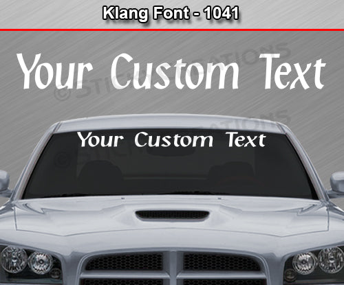 Klang Font #1041 - Custom Personalized Your Text Letters Windshield Window Vinyl Sticker Decal Graphic Banner 36"x4.25"+