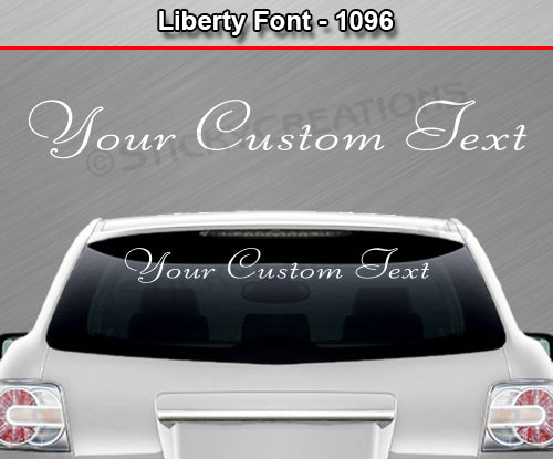Liberty Font #1096 - Custom Personalized Your Text Letters Windshield Window Vinyl Sticker Decal Graphic Banner 36"x4.25"+