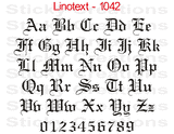 Linotext Font #1042 - Custom Personalized Your Text Letters Preview