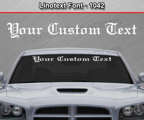 Linotext Font #1042 - Custom Personalized Your Text Letters Windshield Window Vinyl Sticker Decal Graphic Banner 36"x4.25"+