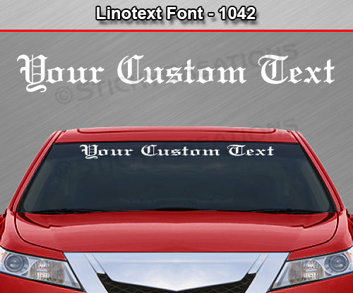 Linotext Font #1042 - Custom Personalized Your Text Letters Windshield Window Vinyl Sticker Decal Graphic Banner 36"x4.25"+