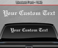 Linotext Font #1042 - Custom Personalized Your Text Letters Windshield Window Vinyl Sticker Decal Graphic Banner 36"x4.25"+