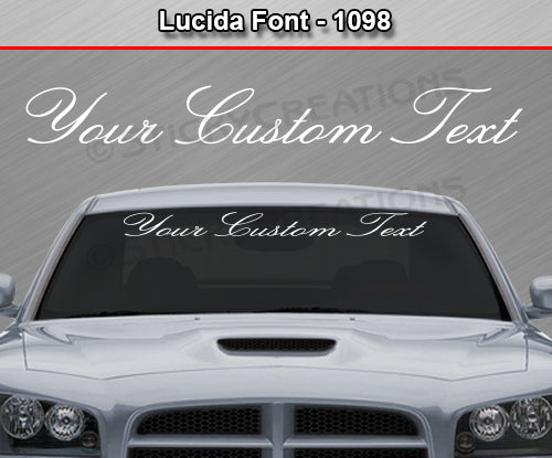 Lucida Font #1098 - Custom Personalized Your Text Letters Windshield Window Vinyl Sticker Decal Graphic Banner 36"x4.25"+