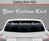 Marriage Font #1044 - Custom Personalized Your Text Letters Windshield Window Vinyl Sticker Decal Graphic Banner 36"x4.25"+