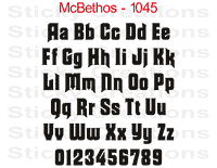 McBethos Font #1045 - Custom Personalized Your Text Letters Preview