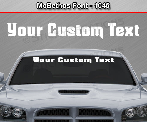 McBethos Font #1045 - Custom Personalized Your Text Letters Windshield Window Vinyl Sticker Decal Graphic Banner 36"x4.25"+