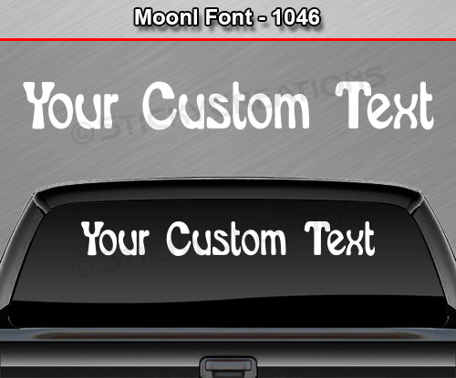 Moonl Font #1046 - Custom Personalized Your Text Letters Windshield Window Vinyl Sticker Decal Graphic Banner 36"x4.25"+