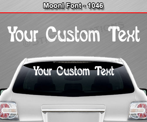 Moonl Font #1046 - Custom Personalized Your Text Letters Windshield Window Vinyl Sticker Decal Graphic Banner 36"x4.25"+
