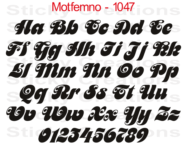 Motfemno Font #1047 - Custom Personalized Your Text Letters Preview
