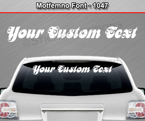 Motfemno Font #1047 - Custom Personalized Your Text Letters Windshield Window Vinyl Sticker Decal Graphic Banner 36"x4.25"+