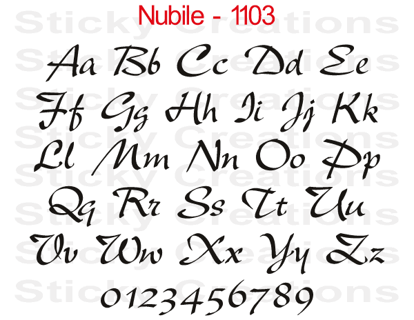 Nubile Font #1103 - Custom Personalized Your Text Letters Preview