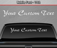 Nubile Font #1103 - Custom Personalized Your Text Letters Windshield Window Vinyl Sticker Decal Graphic Banner 36"x4.25"+