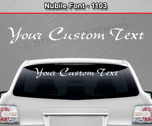 Nubile Font #1103 - Custom Personalized Your Text Letters Windshield Window Vinyl Sticker Decal Graphic Banner 36"x4.25"+