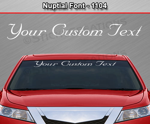 Nuptial Font #1104 - Custom Personalized Your Text Letters Windshield Window Vinyl Sticker Decal Graphic Banner 36"x4.25"+