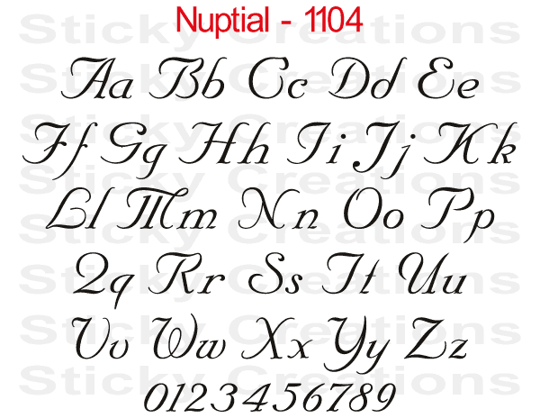 Nuptial Font #1104 - Custom Personalized Your Text Letters Preview