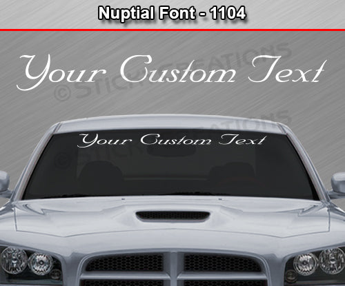 Nuptial Font #1104 - Custom Personalized Your Text Letters Windshield Window Vinyl Sticker Decal Graphic Banner 36"x4.25"+