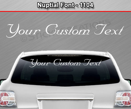 Nuptial Font #1104 - Custom Personalized Your Text Letters Windshield Window Vinyl Sticker Decal Graphic Banner 36"x4.25"+