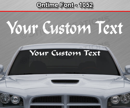 Ontime Font #1052 - Custom Personalized Your Text Letters Windshield Window Vinyl Sticker Decal Graphic Banner 36"x4.25"+
