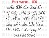 Park Avenue Font #1105 - Custom Personalized Your Text Letters Preview