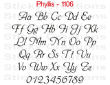 Phyllis Font #1106 - Custom Personalized Your Text Letters Preview