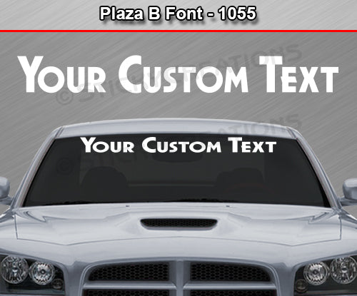 Plaza B Font #1055 - Custom Personalized Your Text Letters Windshield Window Vinyl Sticker Decal Graphic Banner 36"x4.25"+