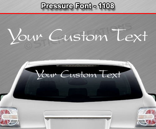 Pressure Font #1108 - Custom Personalized Your Text Letters Windshield Window Vinyl Sticker Decal Graphic Banner 36"x4.25"+