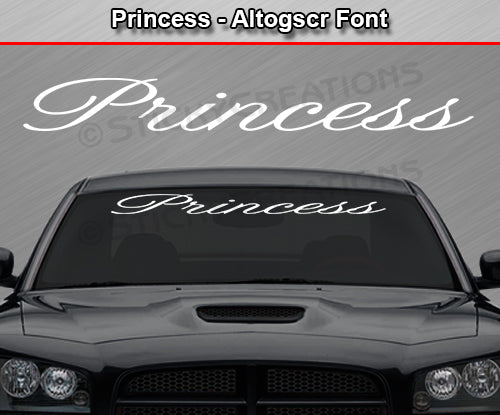Princess - Altogscr Font - Windshield Window Vinyl Sticker Decal Graphic Banner Text Letters 36"x4.25"+