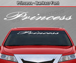 Princess - Bankscr Font - Windshield Window Vinyl Sticker Decal Graphic Banner Text Letters 36"x4.25"+