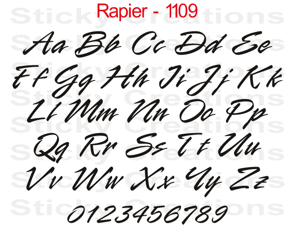 Rapier Font #1109 - Custom Personalized Your Text Letters Preview