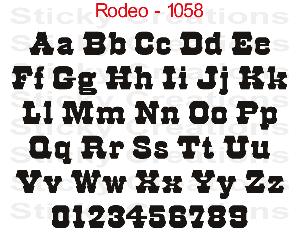Rodeo Font #1058 - Custom Personalized Your Text Letters Preview