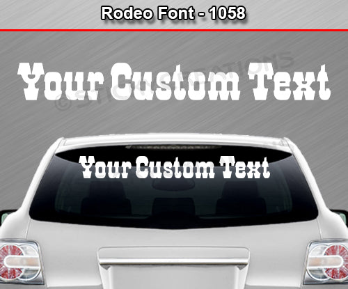 Rodeo Font #1058 - Custom Personalized Your Text Letters Windshield Window Vinyl Sticker Decal Graphic Banner 36"x4.25"+