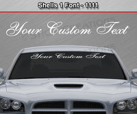 Shells 1 Script Font #1111 - Custom Personalized Your Text Letters Windshield Window Vinyl Sticker Decal Graphic Banner 36"x4.25"+