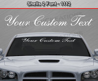 Shells 2 Script Font #1112 - Custom Personalized Your Text Letters Windshield Window Vinyl Sticker Decal Graphic Banner 36"x4.25"+
