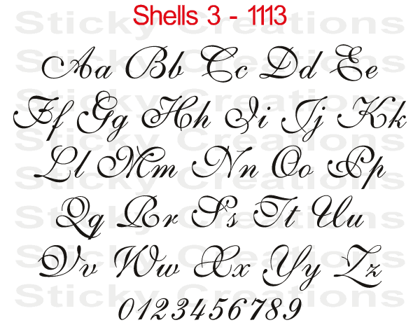 Shells 3 Script Font #1113 - Custom Personalized Your Text Letters Preview