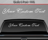 Shells 3 Script Font #1113 - Custom Personalized Your Text Letters Windshield Window Vinyl Sticker Decal Graphic Banner 36"x4.25"+
