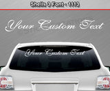 Shells 3 Script Font #1113 - Custom Personalized Your Text Letters Windshield Window Vinyl Sticker Decal Graphic Banner 36"x4.25"+