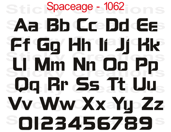 Spaceage Font #1062 - Custom Personalized Your Text Letters Preview