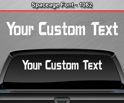 Spaceage Font #1062 - Custom Personalized Your Text Letters Windshield Window Vinyl Sticker Decal Graphic Banner 36"x4.25"+