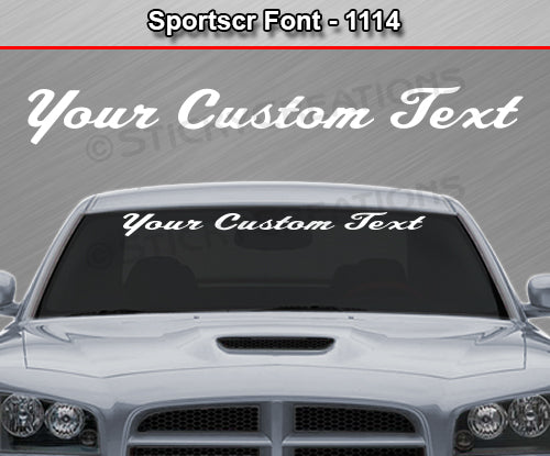 Sportscr Font #1114 - Custom Personalized Your Text Letters Windshield Window Vinyl Sticker Decal Graphic Banner 36"x4.25"+