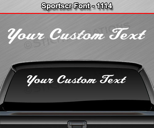Sportscr Font #1114 - Custom Personalized Your Text Letters Windshield Window Vinyl Sticker Decal Graphic Banner 36"x4.25"+