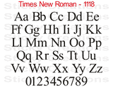 Times New Roman Font #1118 - Custom Personalized Your Text Letters Preview